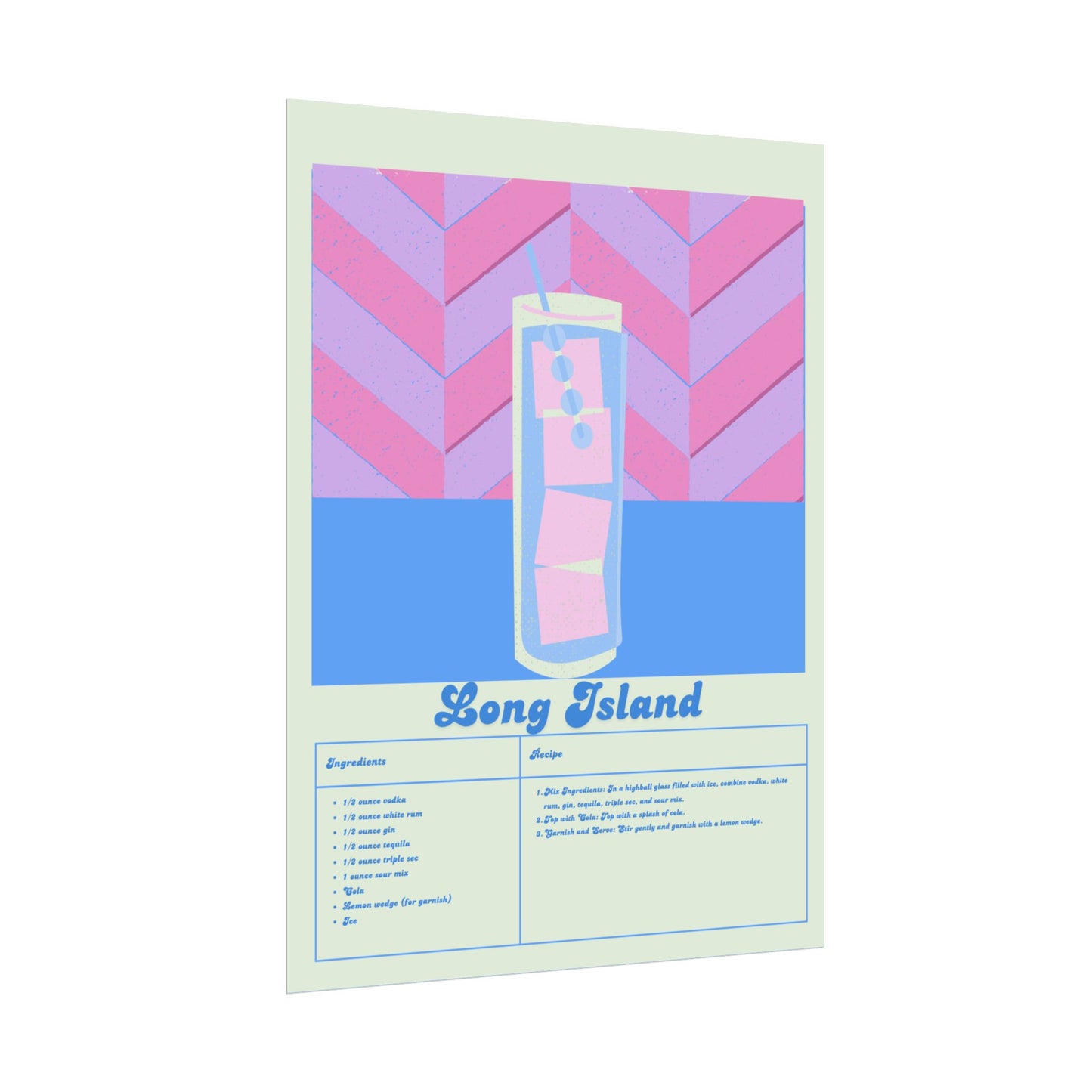 Long Island Illustration Vertical Poster LARGE EU