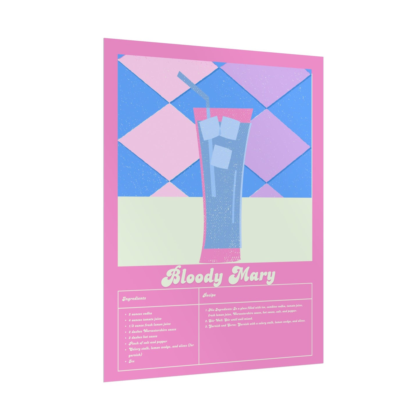 Bloody Mary Illustration Vertical Poster SMALL EU