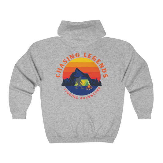 Sudadera unisex con capucha y cierre completo de mezcla pesada Bigfoot Adventure: Chasing Legends