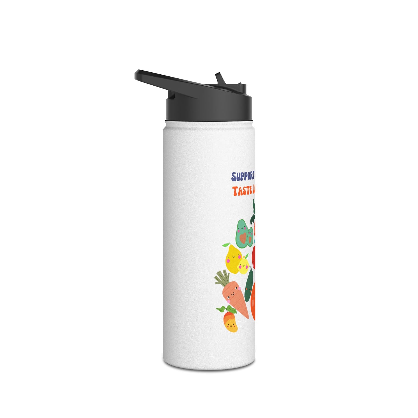 Local Roots, Local Flavors Stainless Steel Water Bottle, Standard Lid