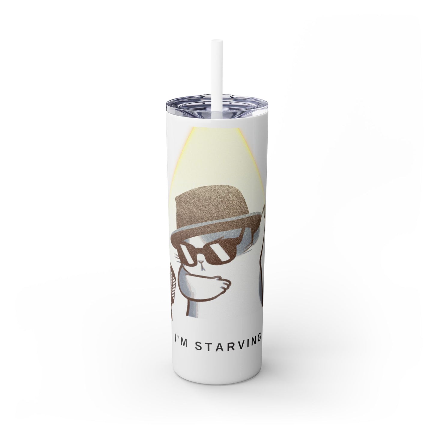 Blues Cat Tumbler with Straw, 20oz