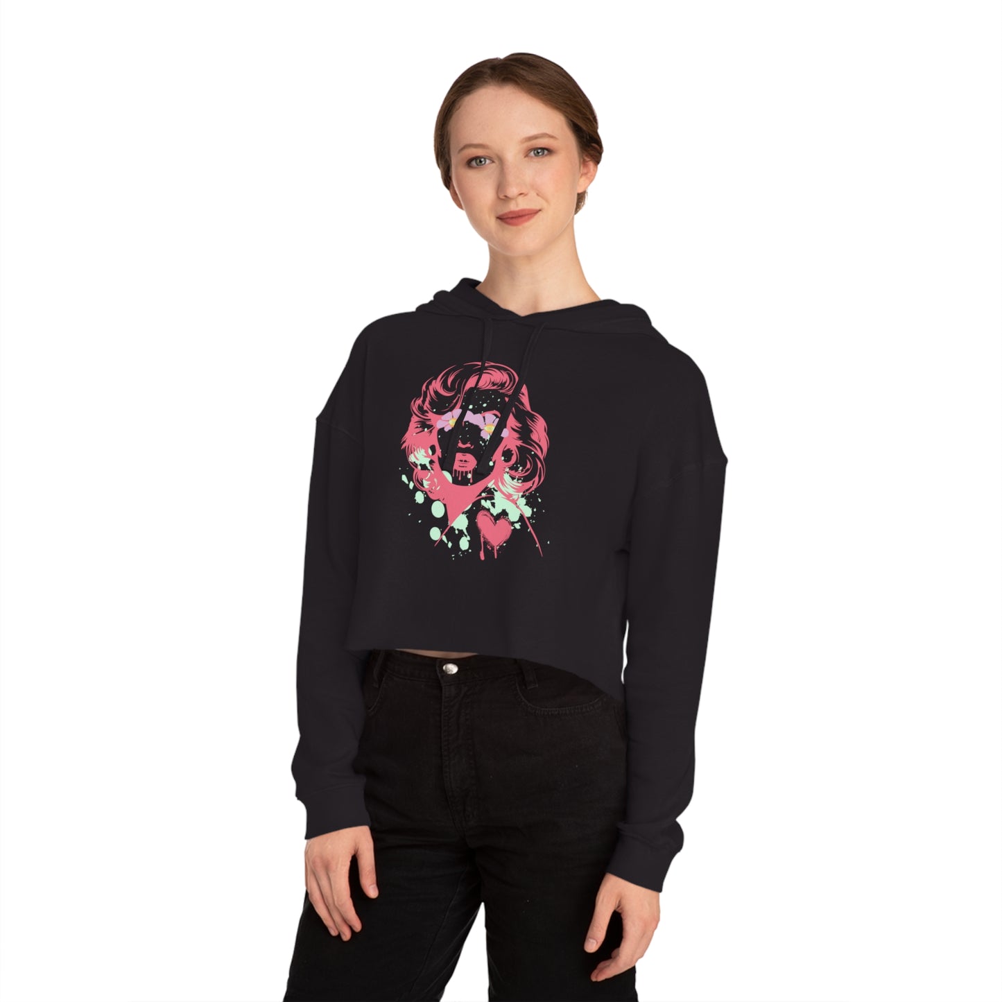 Norma Graffiti Women’s Cropped Hooded Sweatshirt