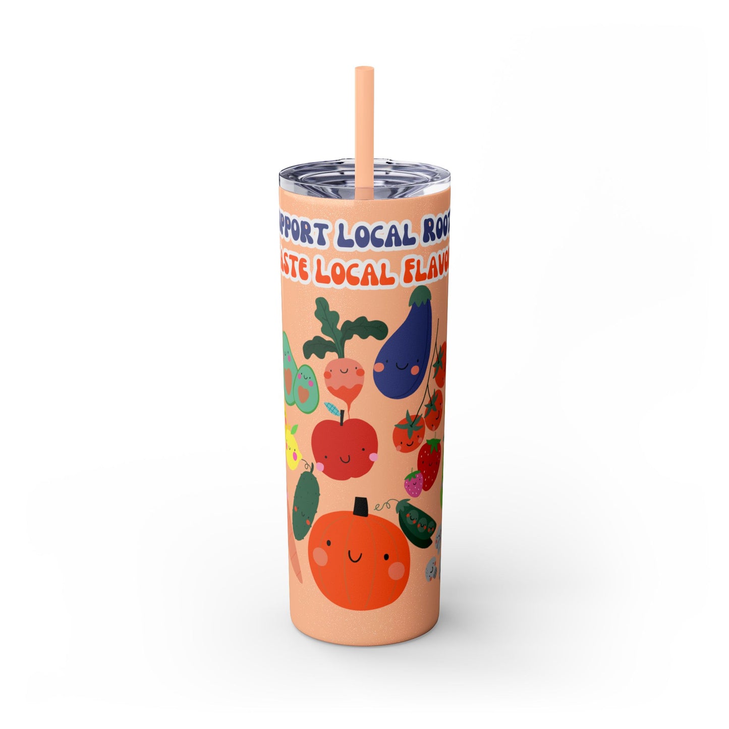 Vaso con pajita, 20 oz, raíces locales y sabores locales 