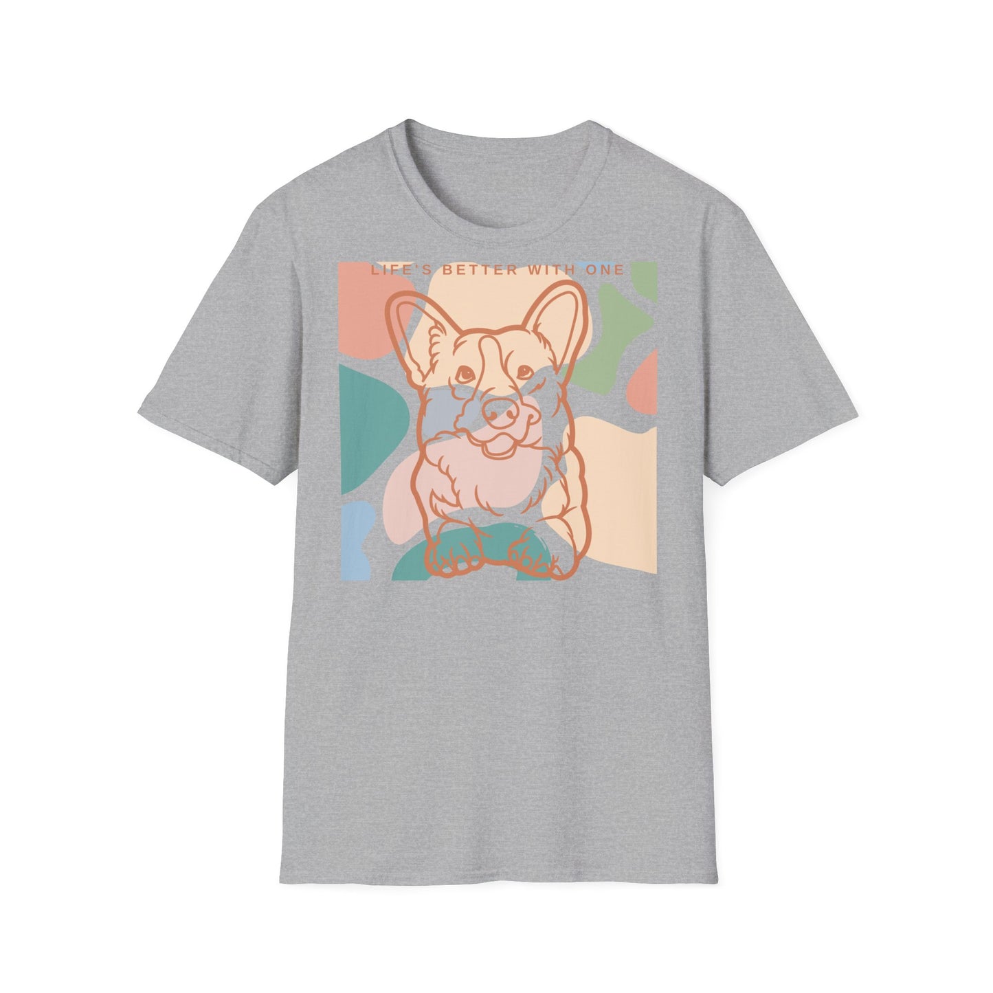 Bonita camiseta unisex de estilo suave con diseño de Corgi 