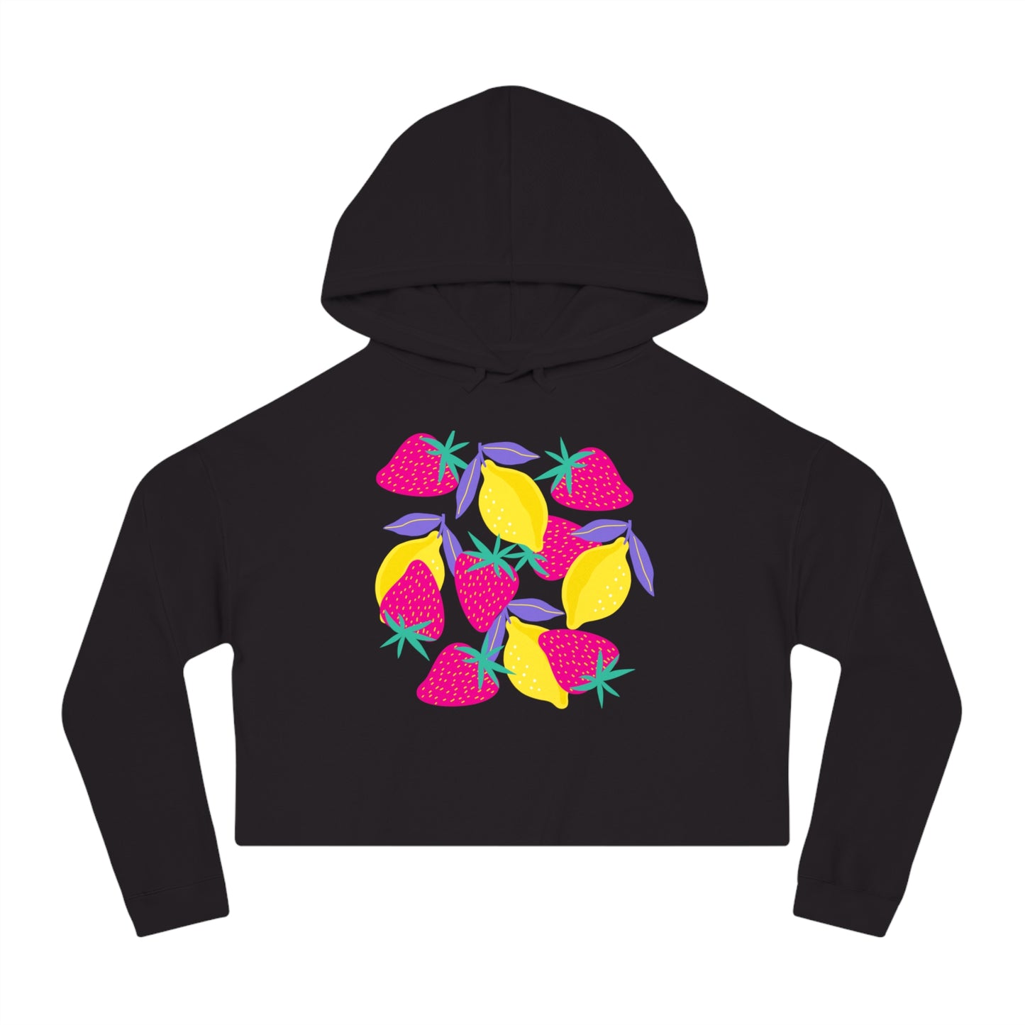 Lemons & Strawberries Crop Hoodie