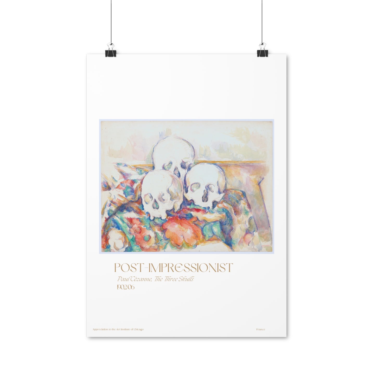 Paul Cézanne, The Three Skulls 1903/06 Vertical Poster EU