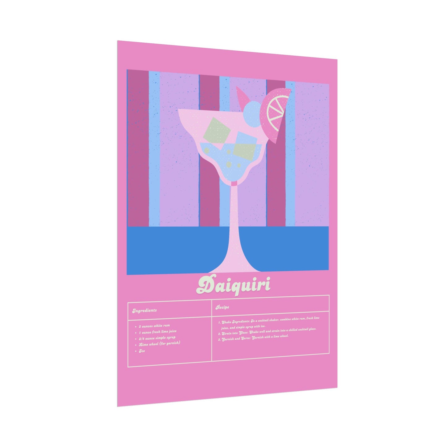 Daiquiri Illustration Vertical Poster LARGE EU