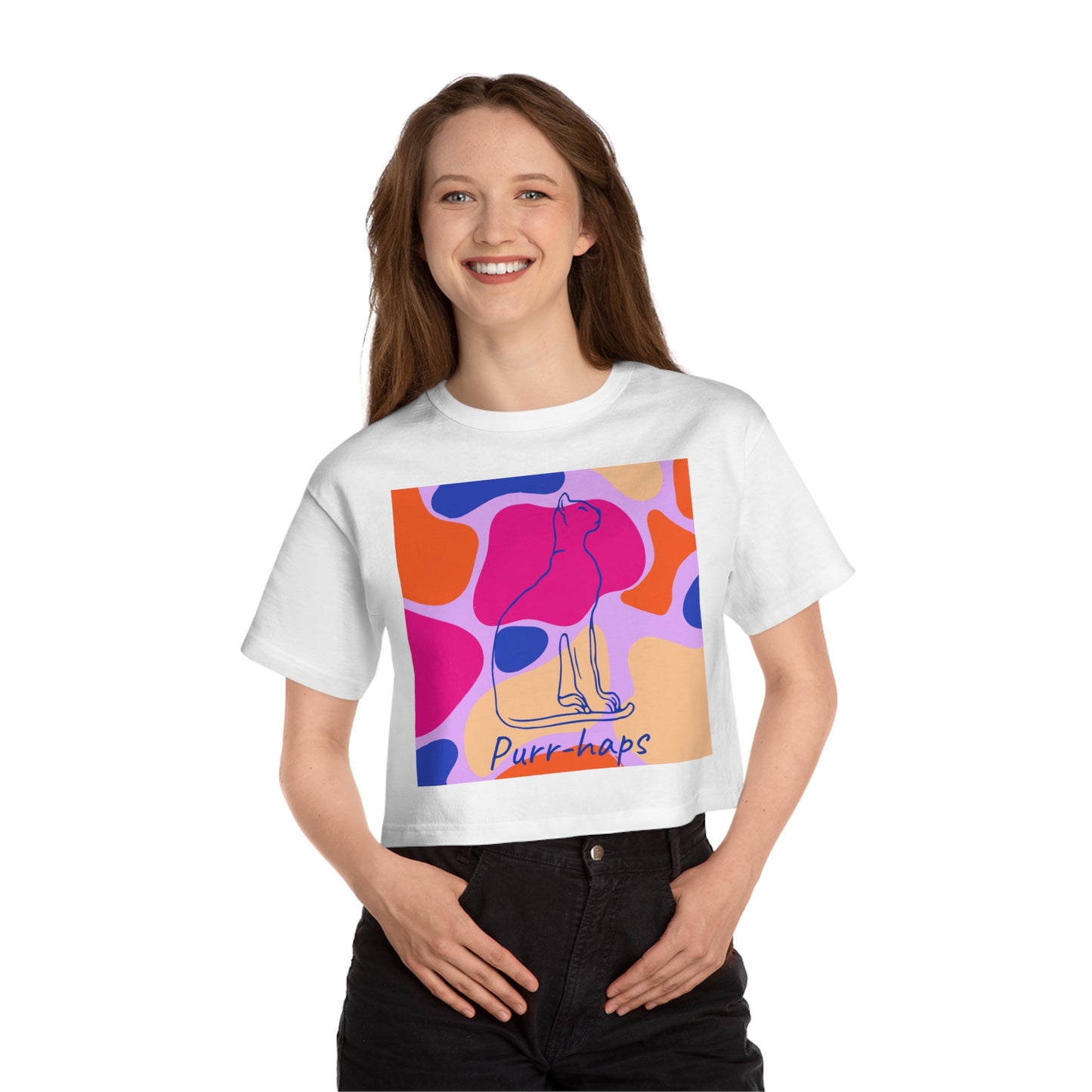 Purr-haps Cat Champion Women's Heritage Cropped T-Shirt