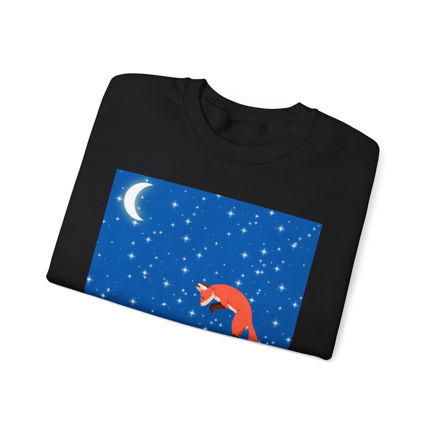 Sudadera unisex de mezcla pesada con cuello redondo Snow Jumping Fox