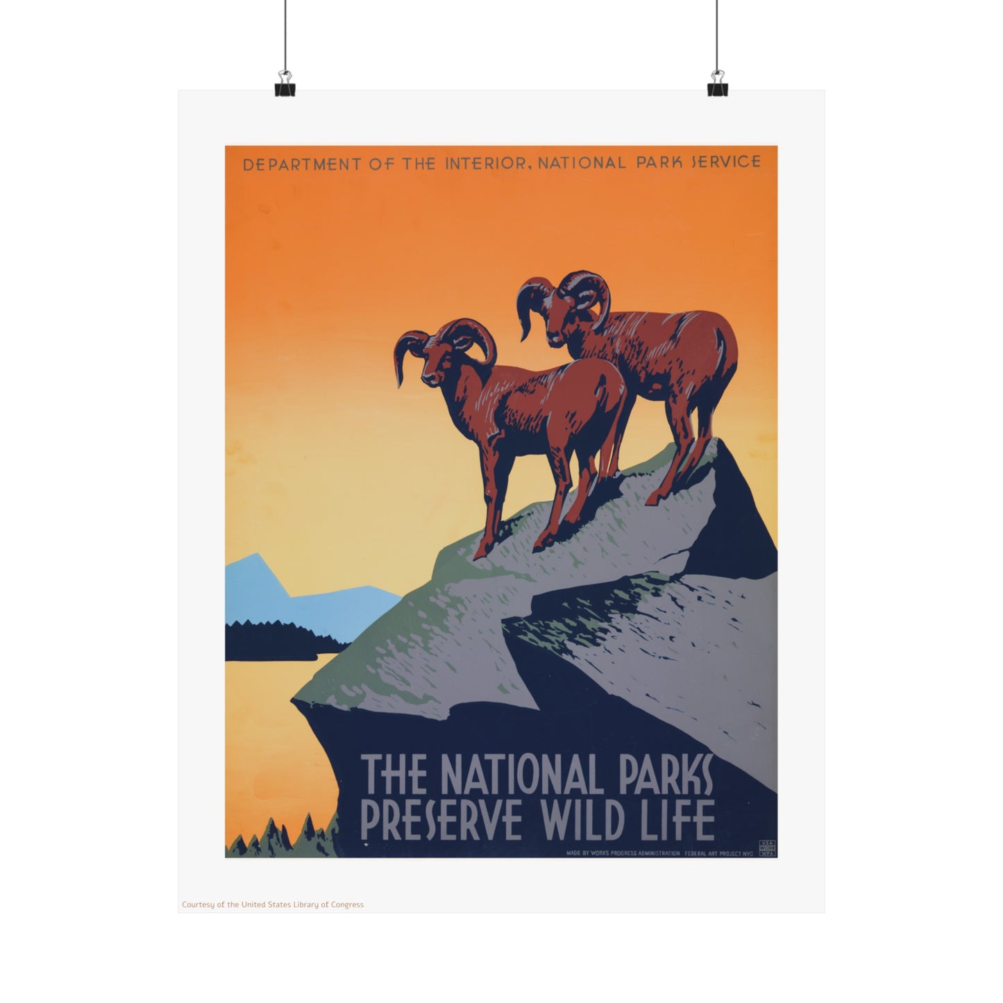 National Park Illustration Vertical Poster