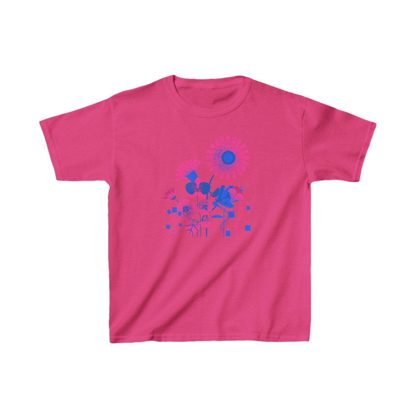 Flowers in Blue and Pink Kids Heavy Cotton™ Tee