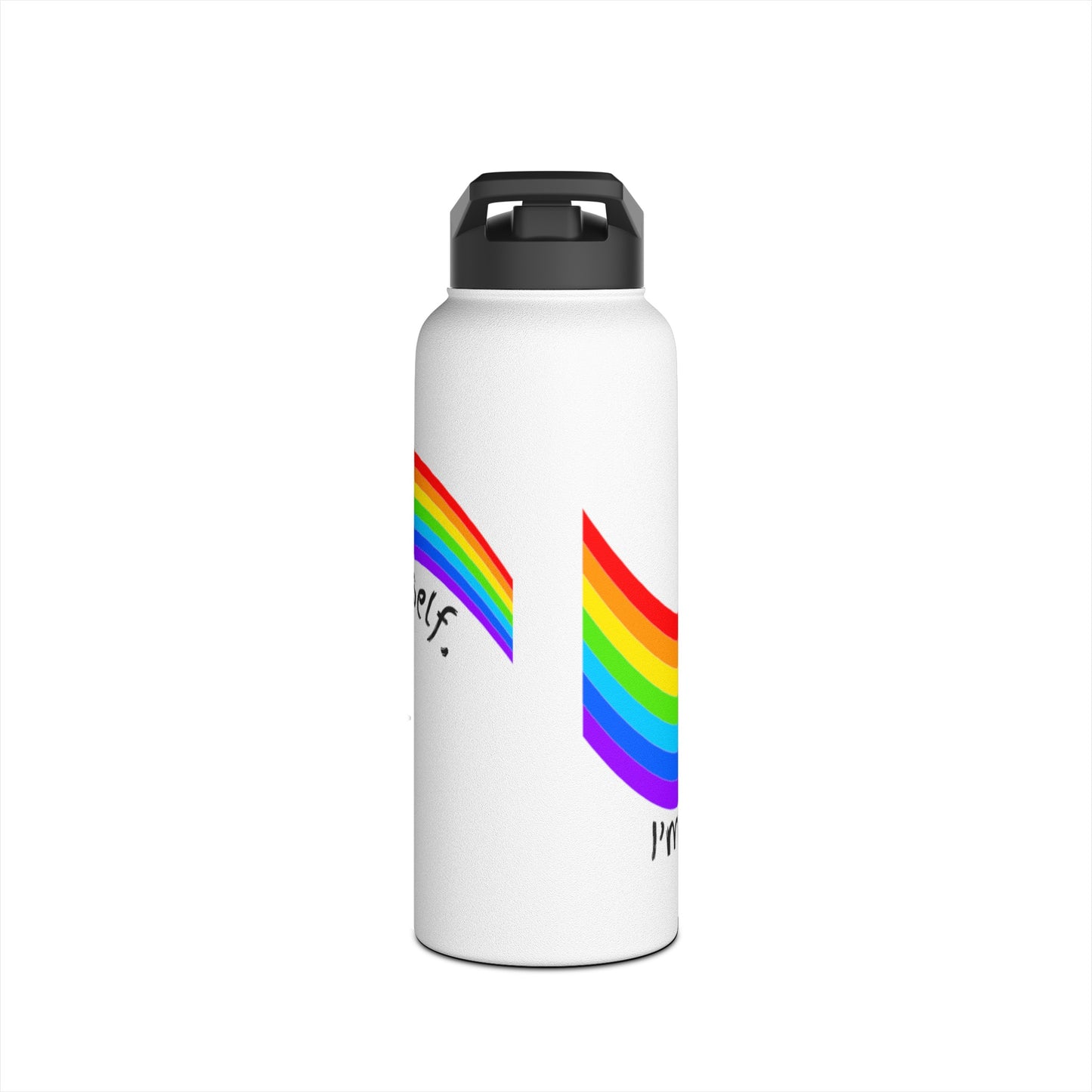 Talking to Myself Rainbow Stainless Steel Water Bottle, Standard Lid