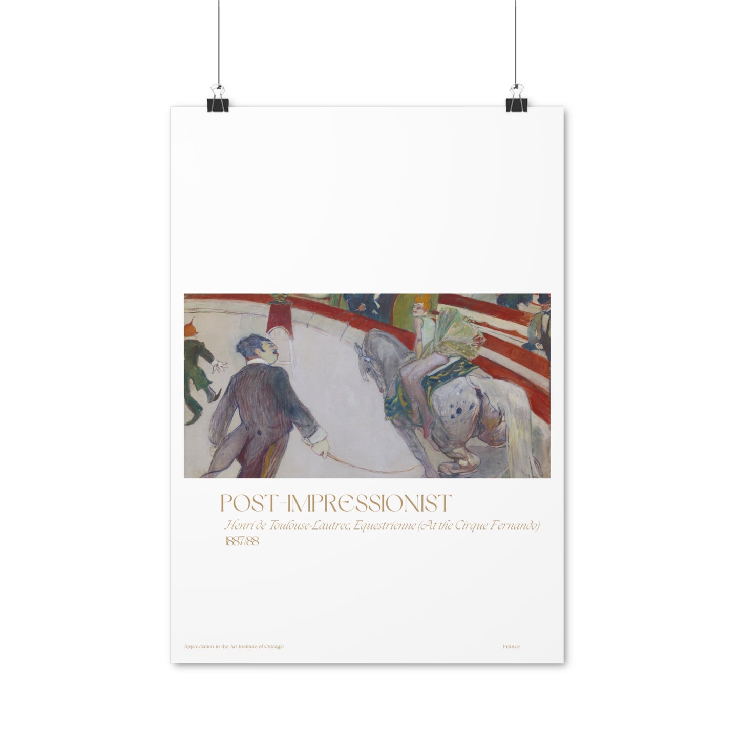 Henri de Toulouse-Lautrec, Equestrienne (At the Cirque Fernando) 1887/88 Vertical Poster EU