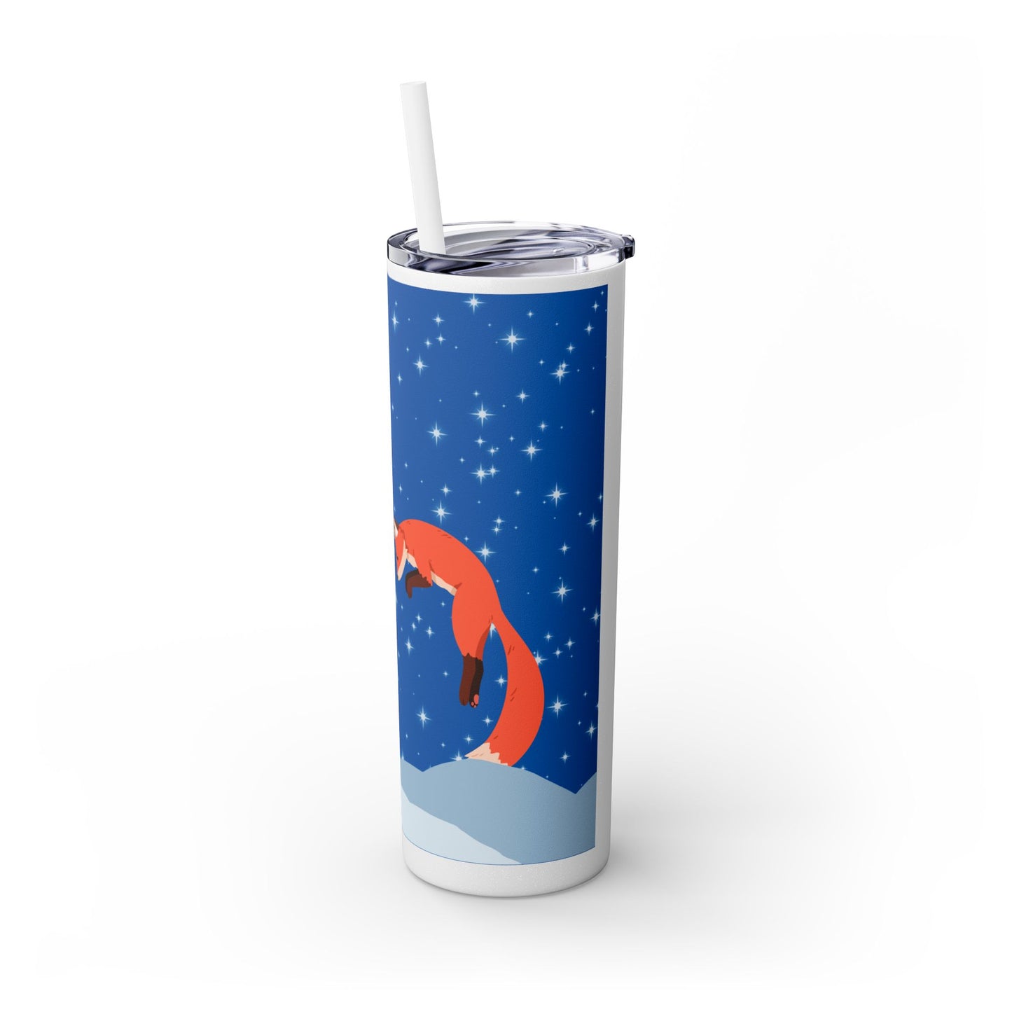 Snow Jumping Fox Tumbler with Straw, 20oz