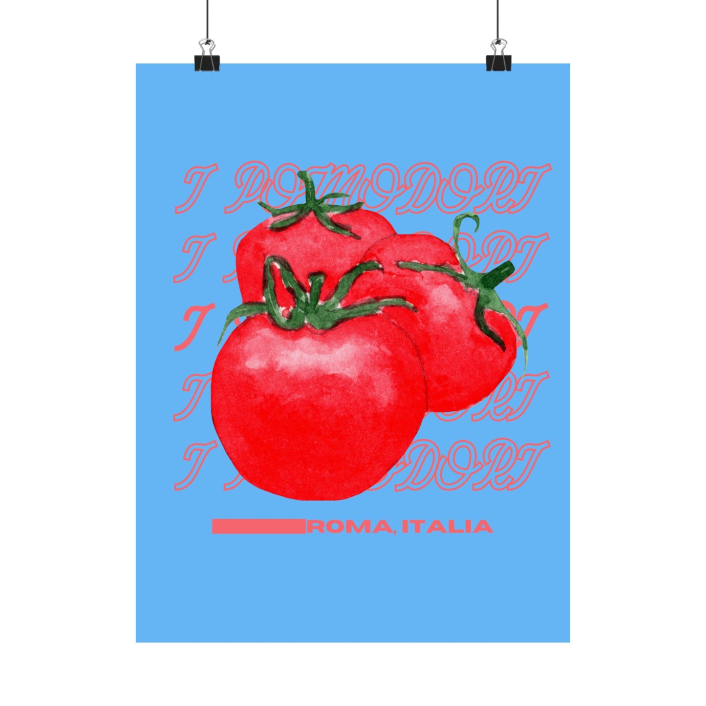 Tomatoes, Rome Italy Illustration Vertical Poster