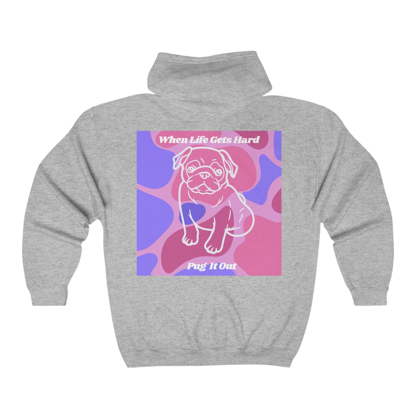 Charming Pug Unisex Heavy Blend™ Full Zip Hooded Sweatshirt EU