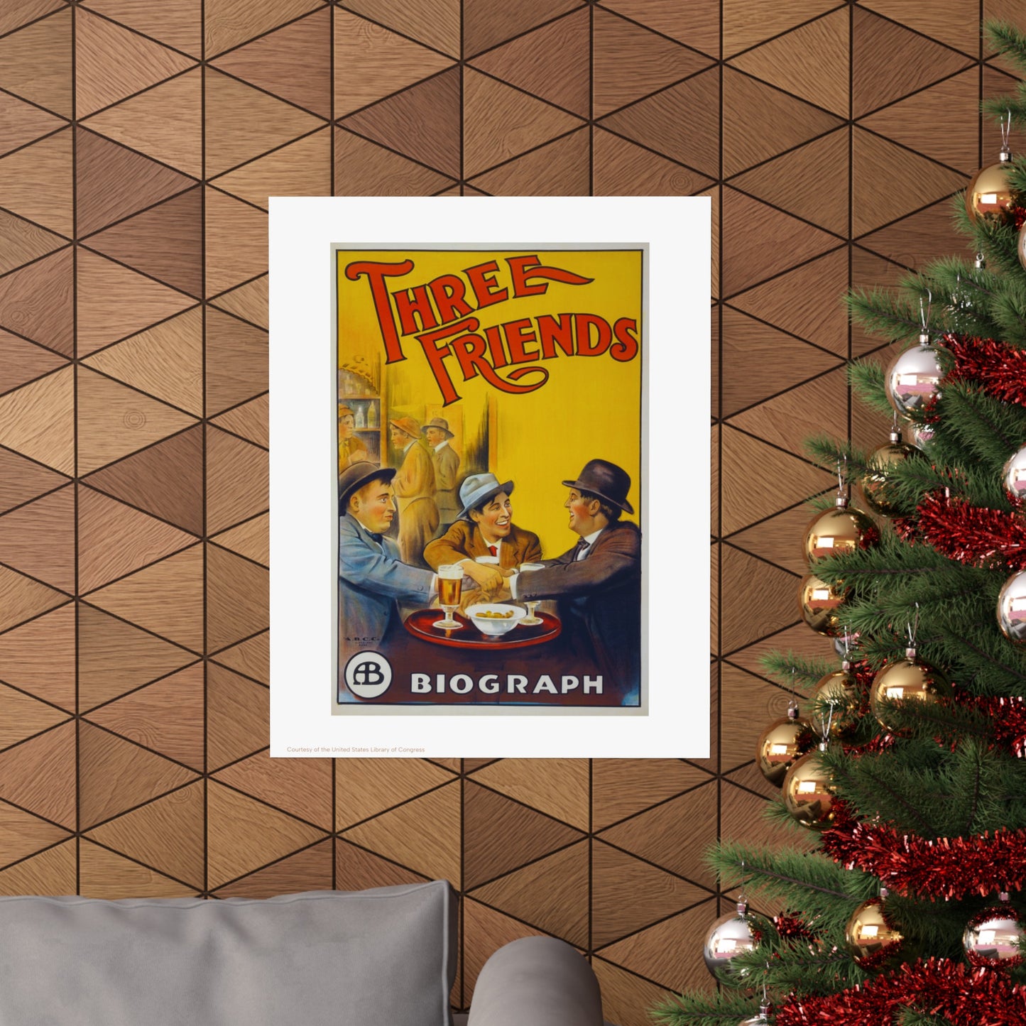 Three Friends Illustration Vertical Poster