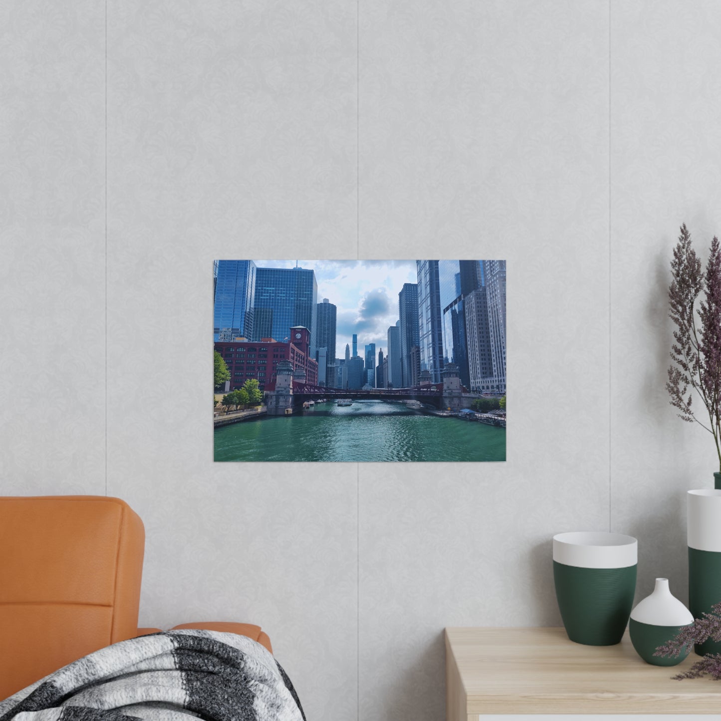 Chicago River Matte Photograph Horizontal Posters EU