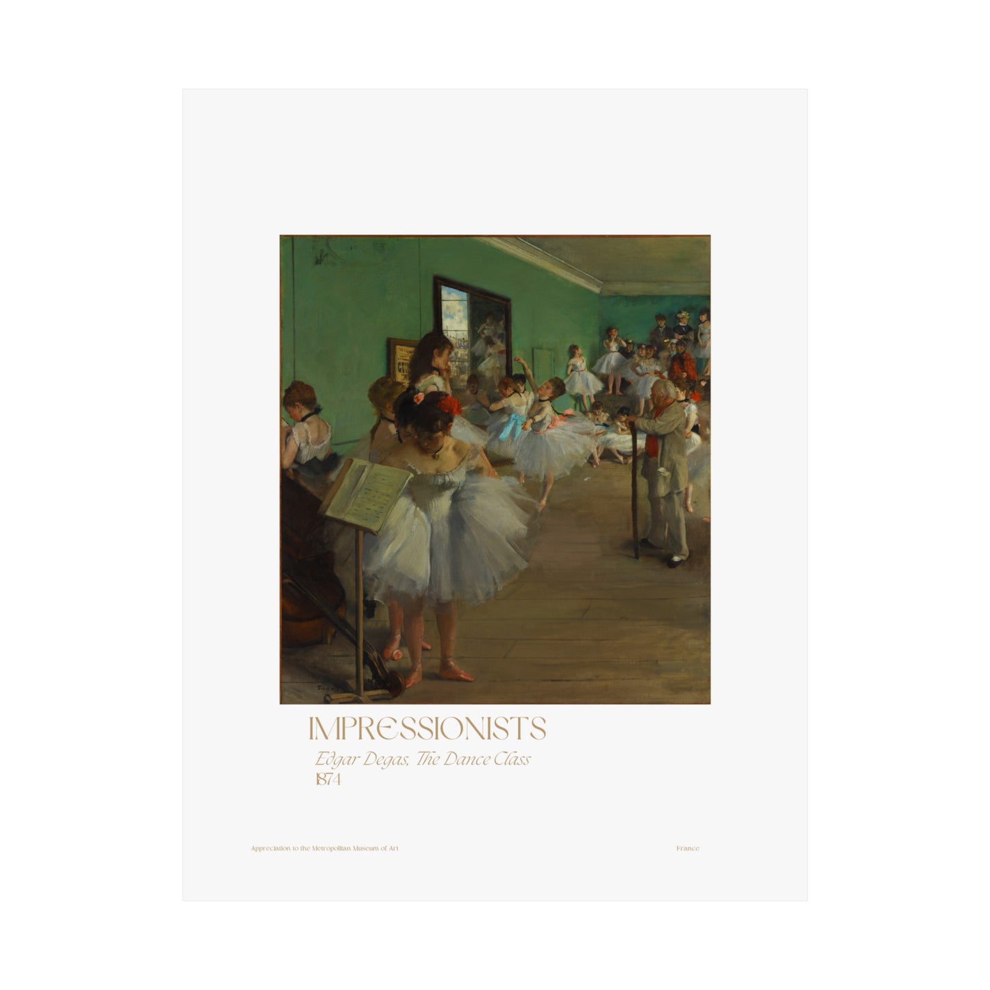 Edgar Degas, The Dance Class 1874 Vertical Poster