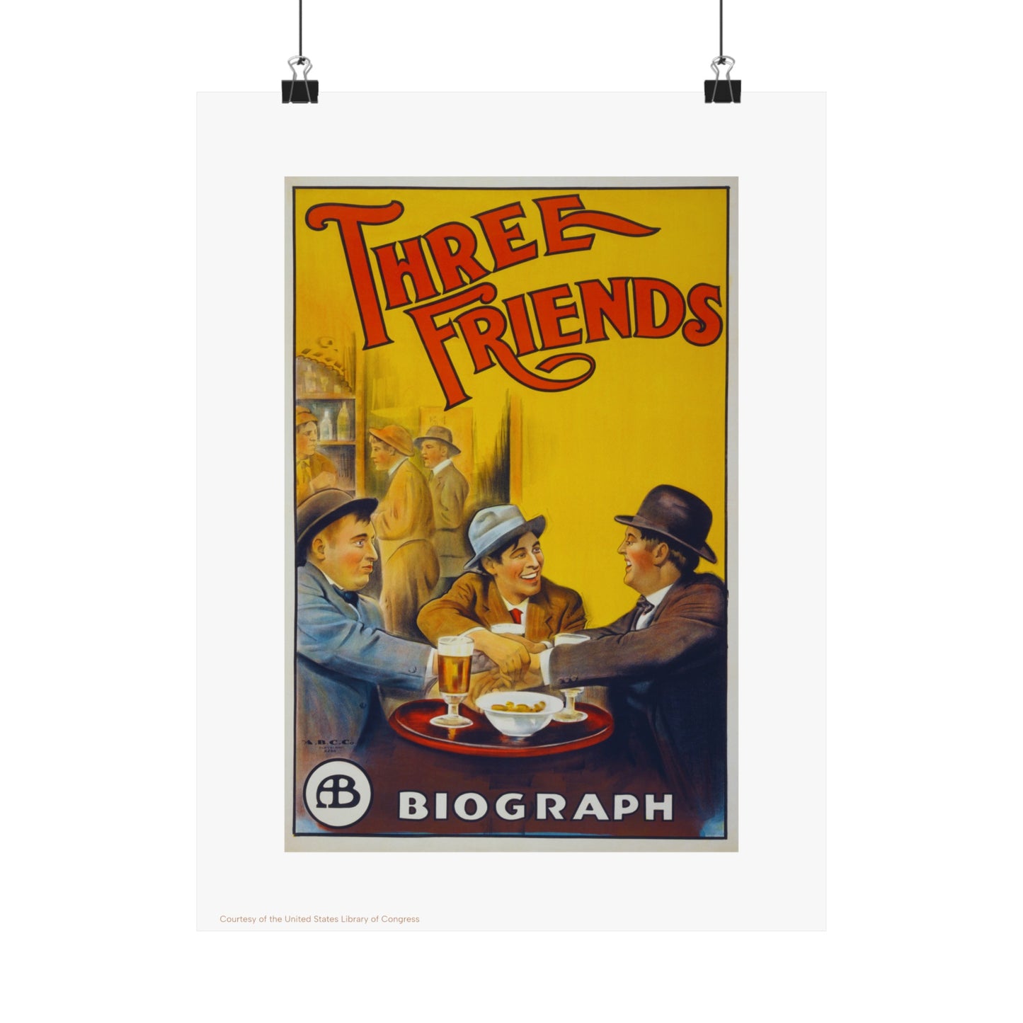 Three Friends Illustration Vertical Poster