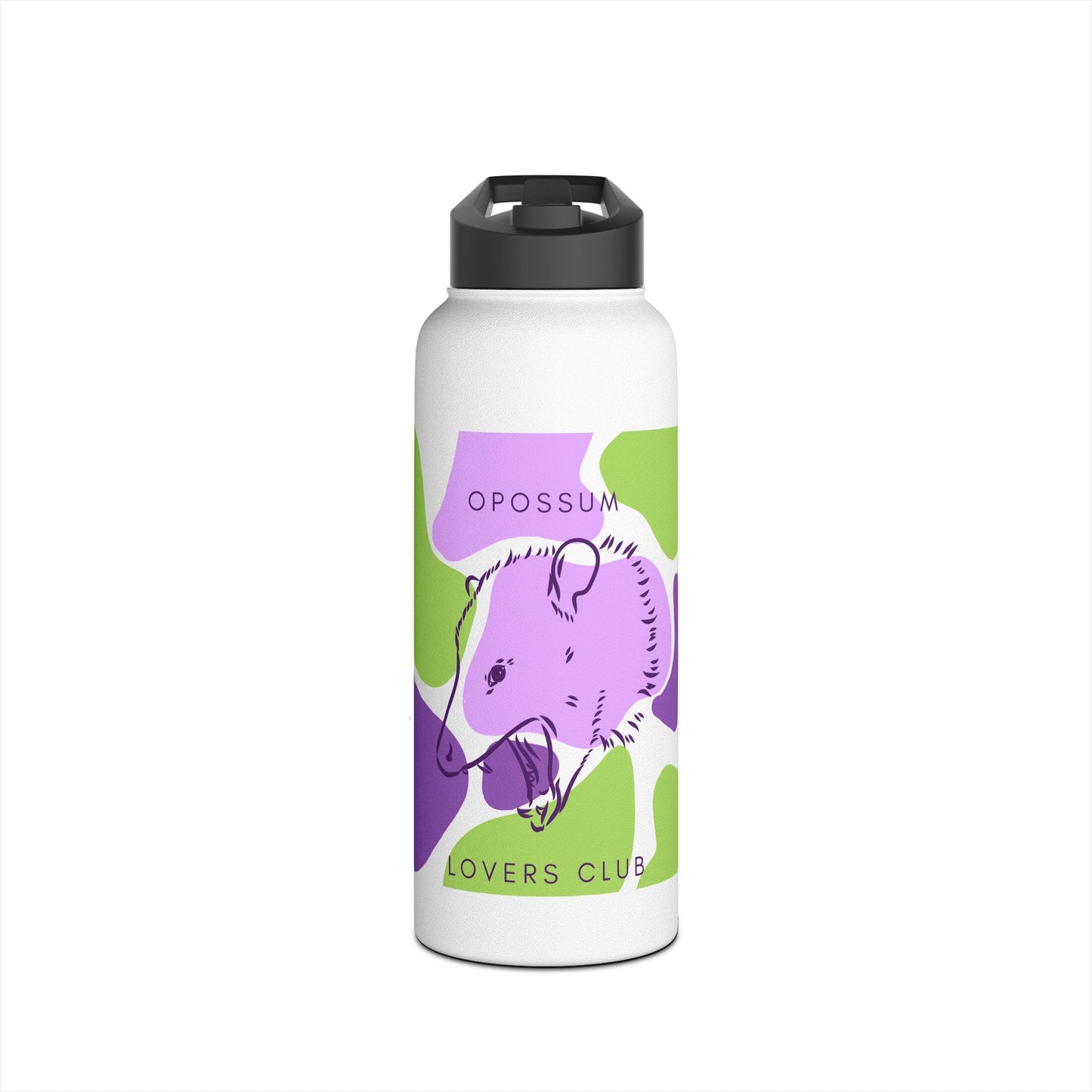 Opossum Lovers Club Stainless Steel Water Bottle, Standard Lid