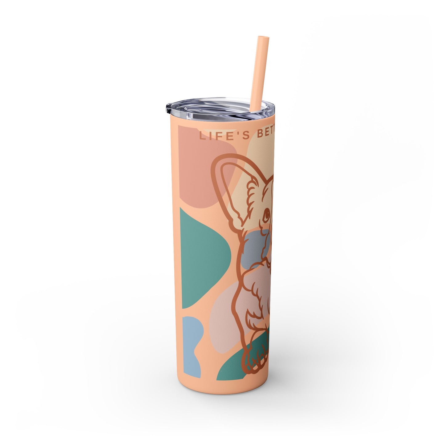 Cute Corgi Skinny Tumbler with Straw, 20oz