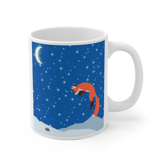 Copia de la taza Snow Jumping Fox de 11 oz 