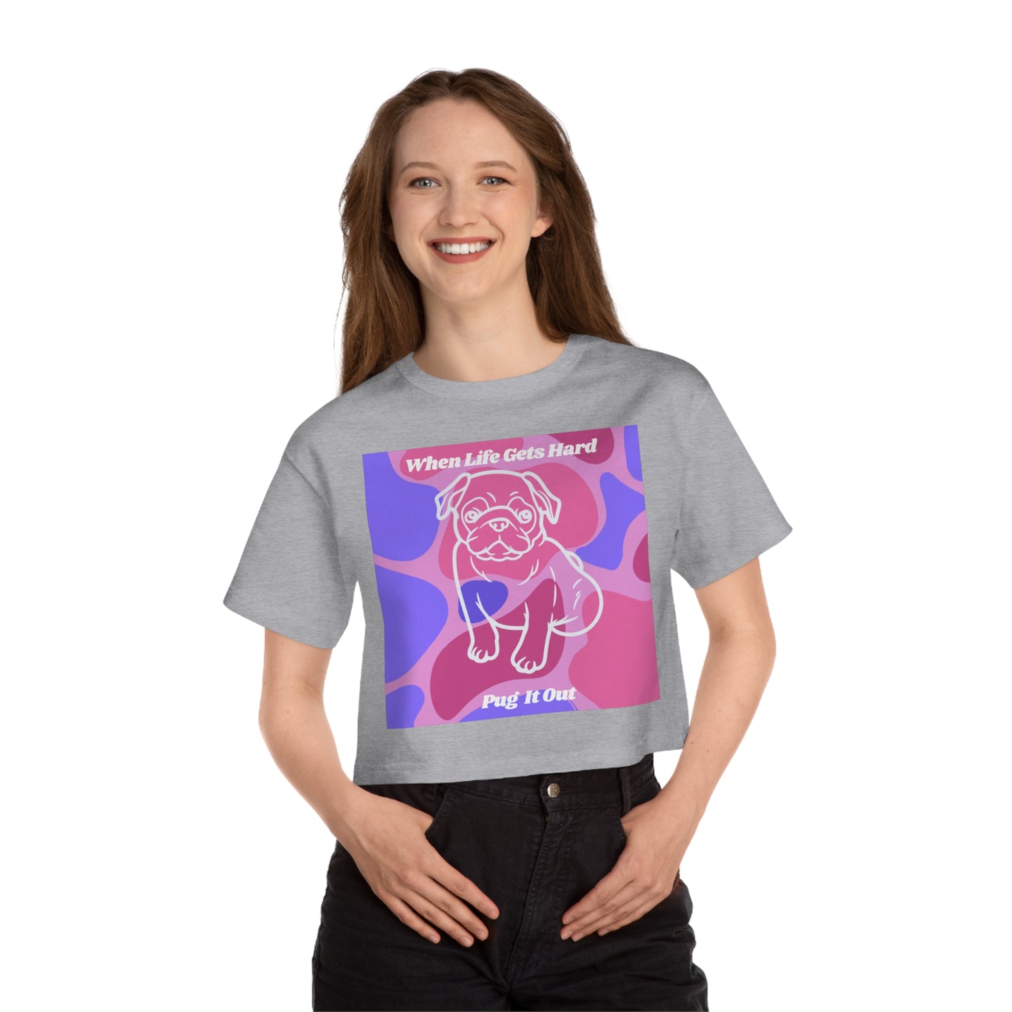 Charming Pug Champion Women's Heritage Cropped T-Shirt