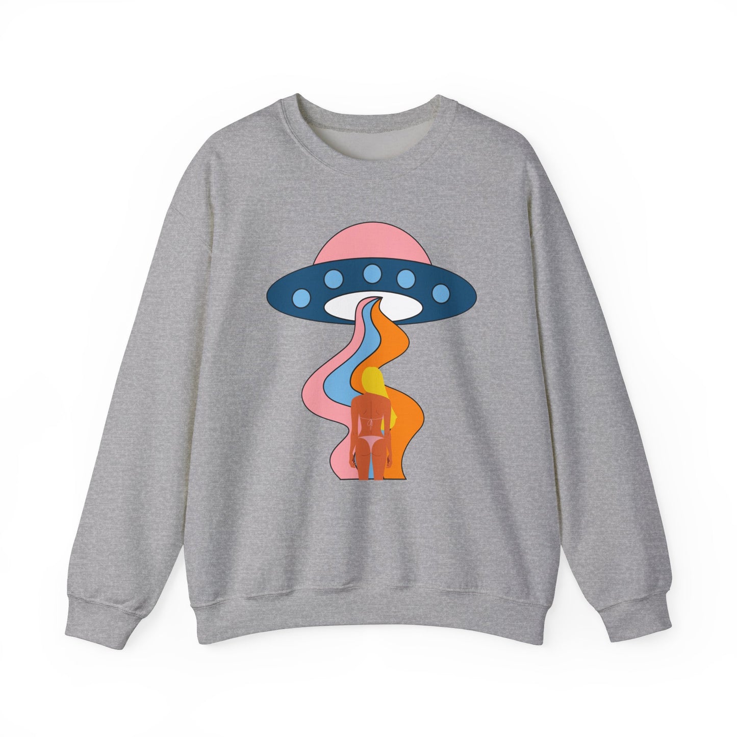 Sudadera unisex de cuello redondo de mezcla pesada Bikini Abduction 