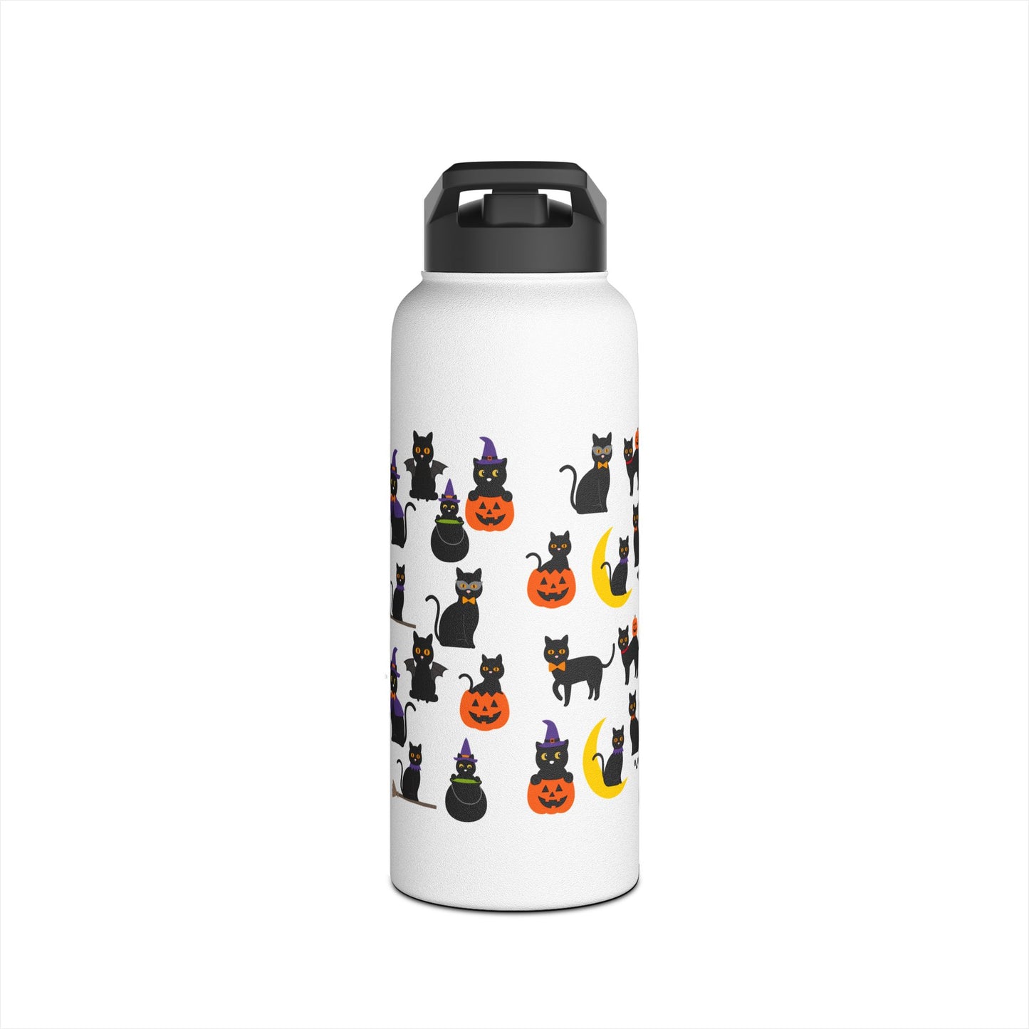 Halloween Cats Stainless Steel Water Bottle, Standard Lid