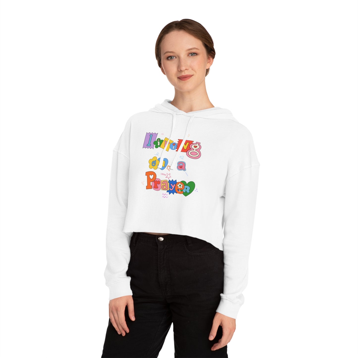 Half Way There Women’s Cropped Hooded Sweatshirt