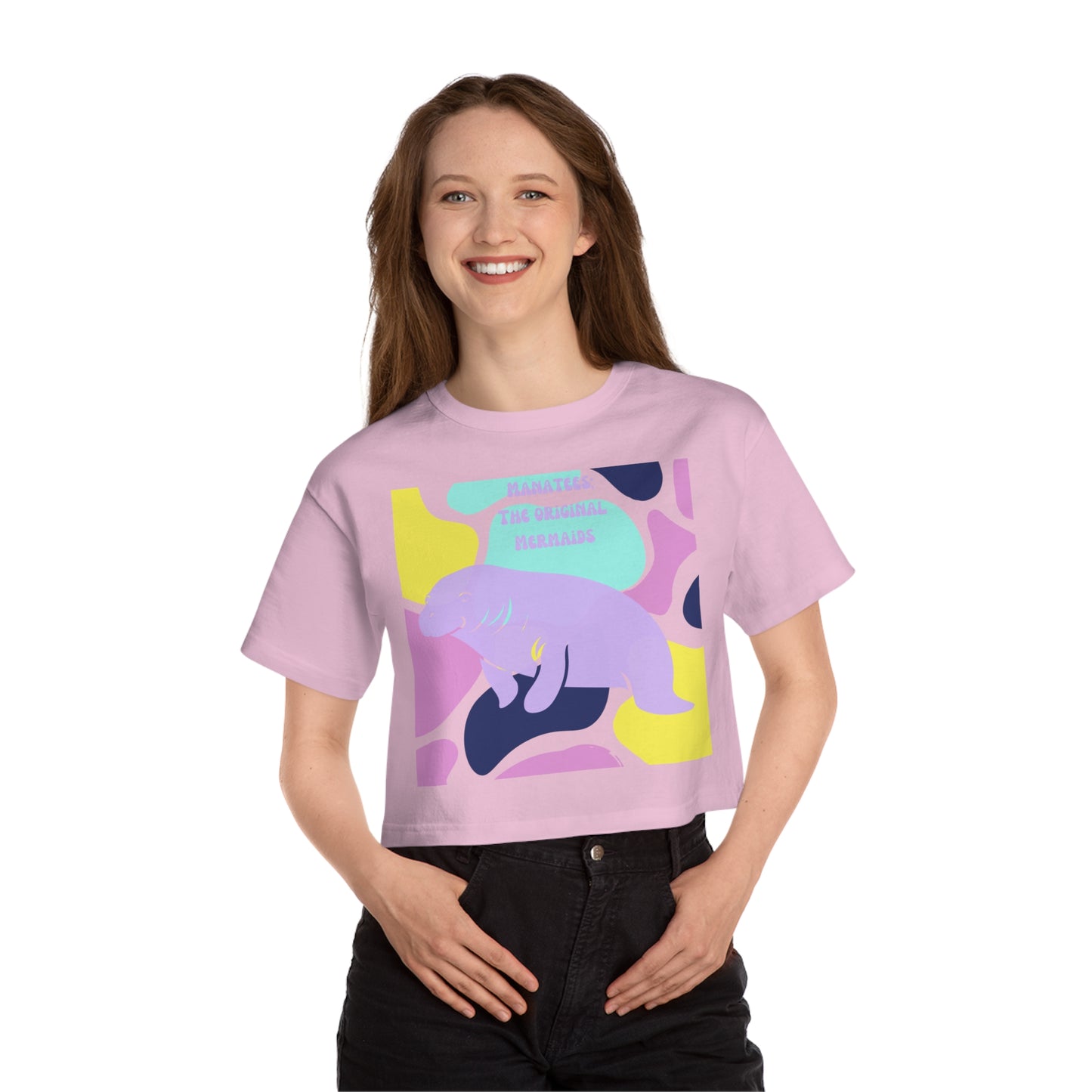 The Original Mermaid Manatee Champion Women's Heritage Cropped T-Shirt