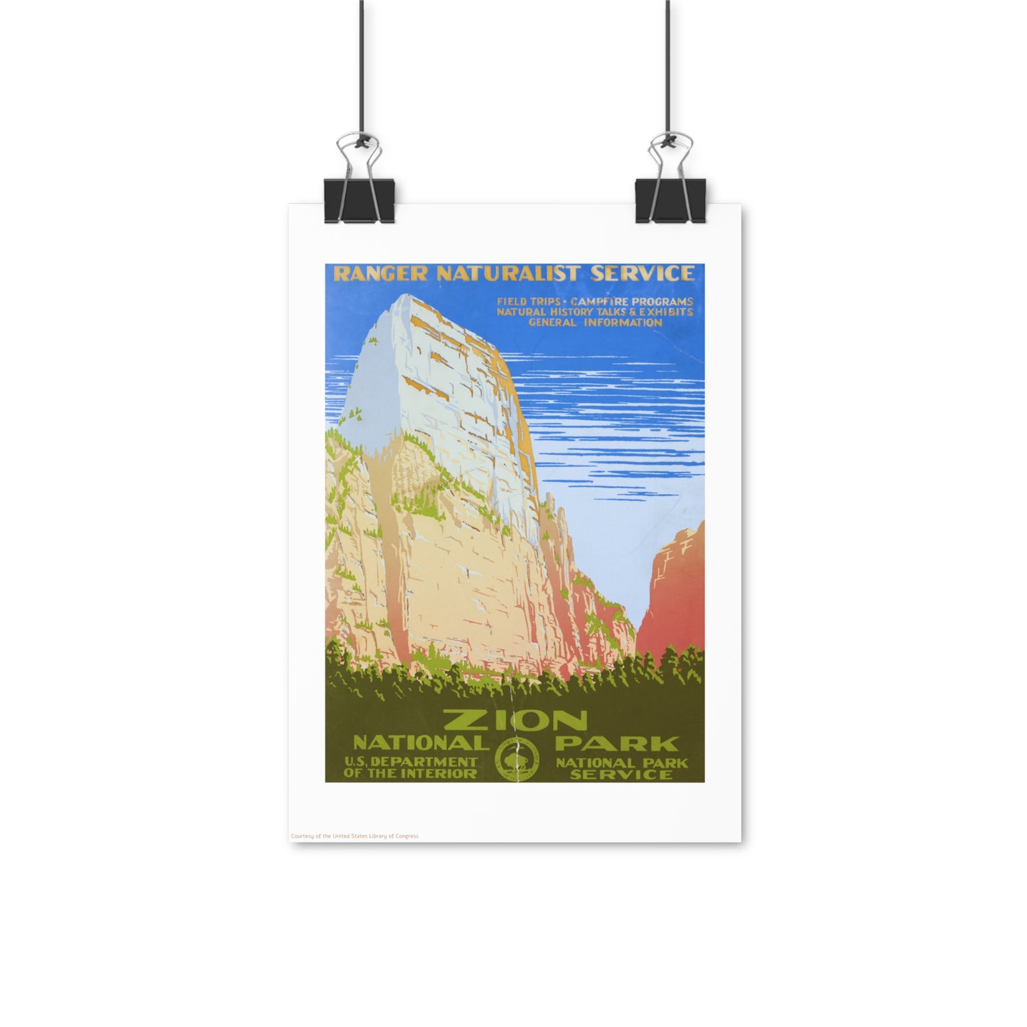 Zion National Park Illustration Vertical Poster EU