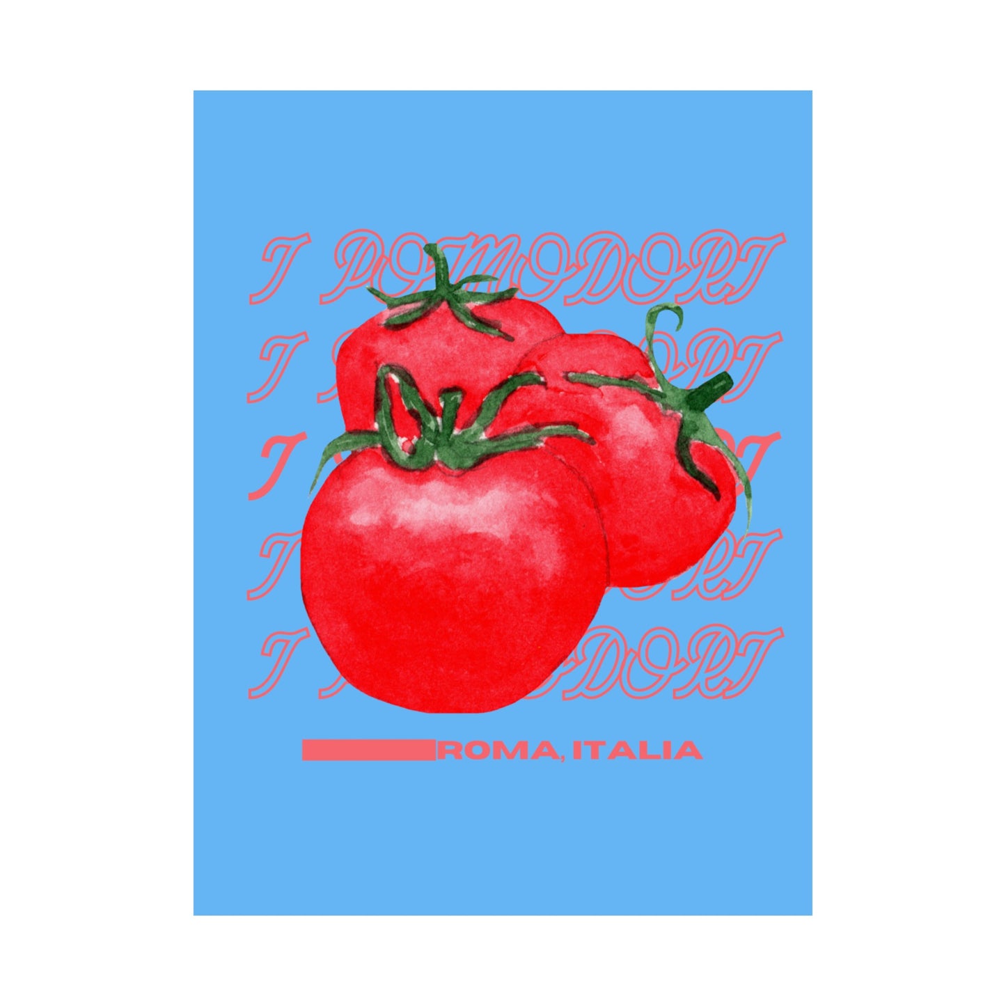 Tomatoes, Rome Italy Illustration Vertical Poster