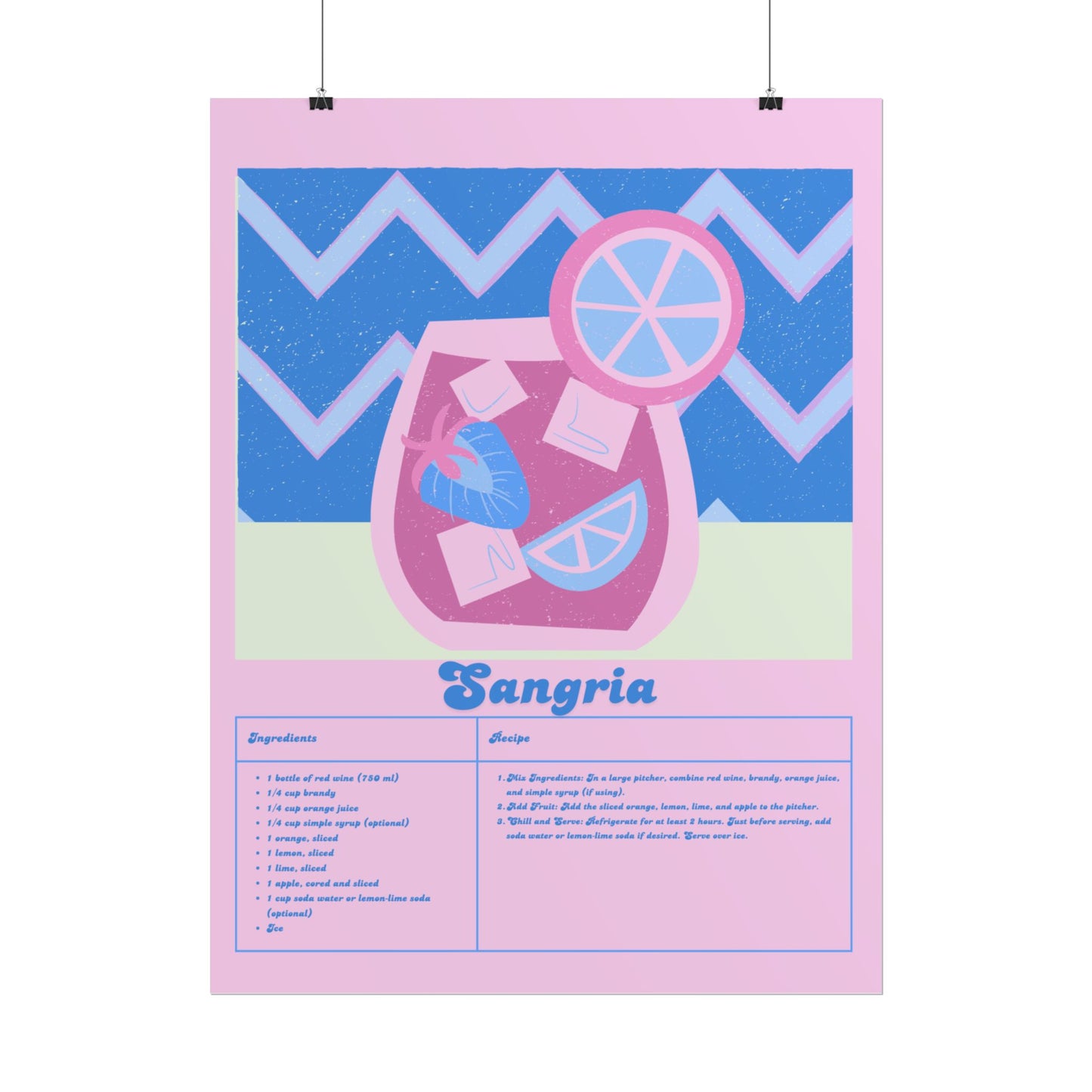 Sangria Illustration Vertical Poster LARGE EU