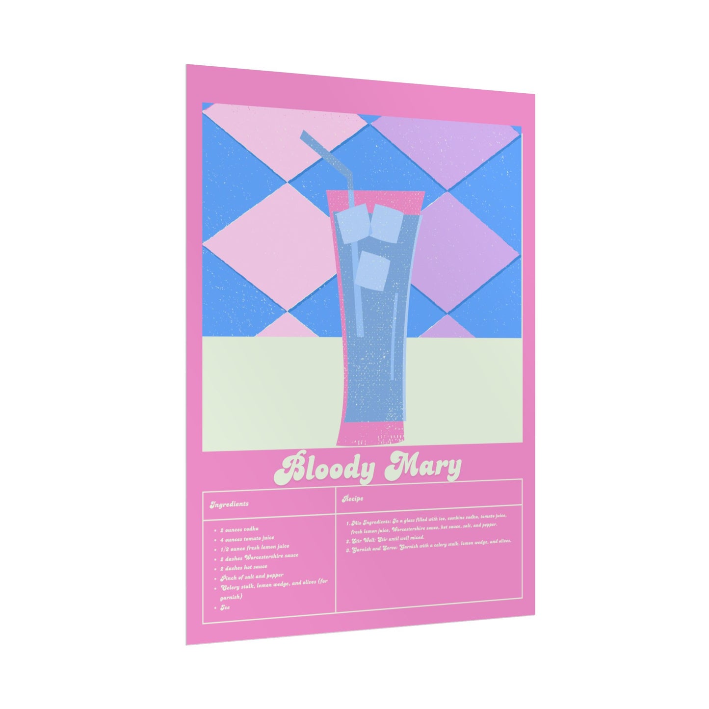 Bloody Mary Illustration Vertical Poster LARGE EU