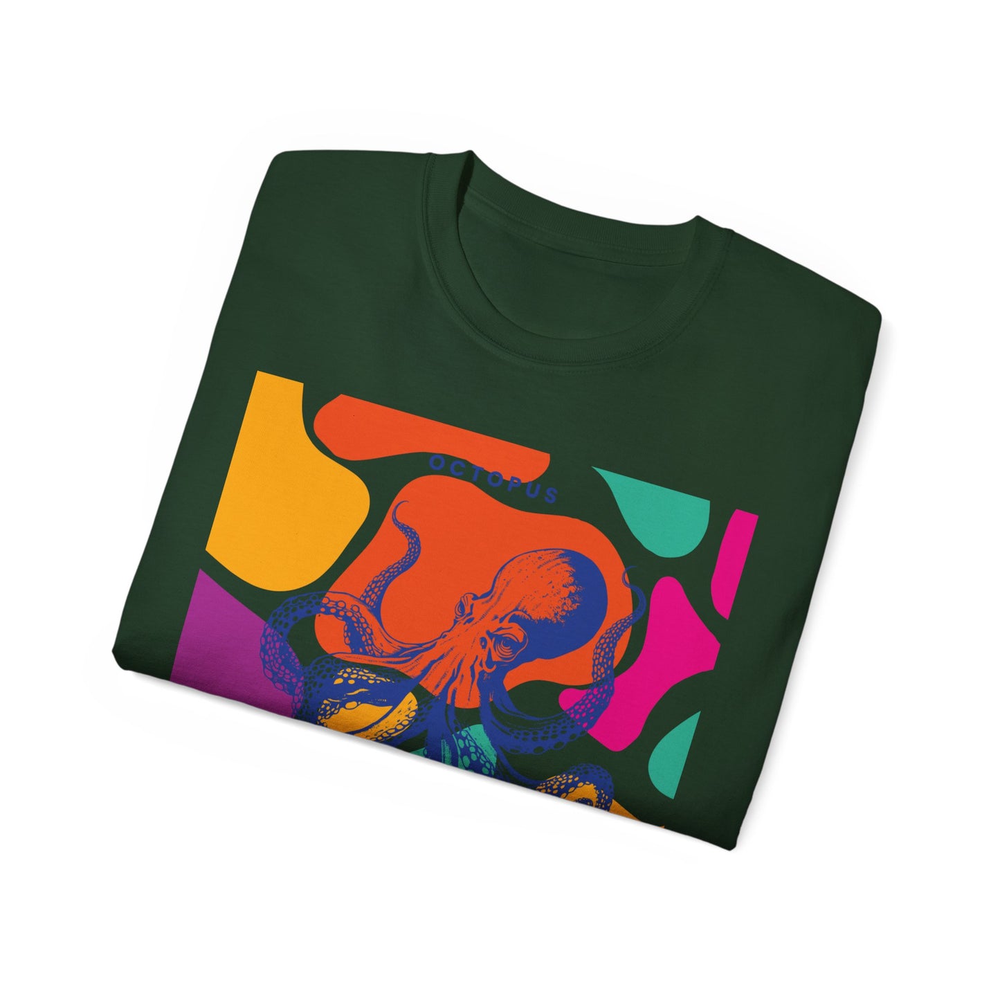 Camiseta unisex de algodón ultra suave con diseño de pulpo Squishy Sea Genius de la UE 