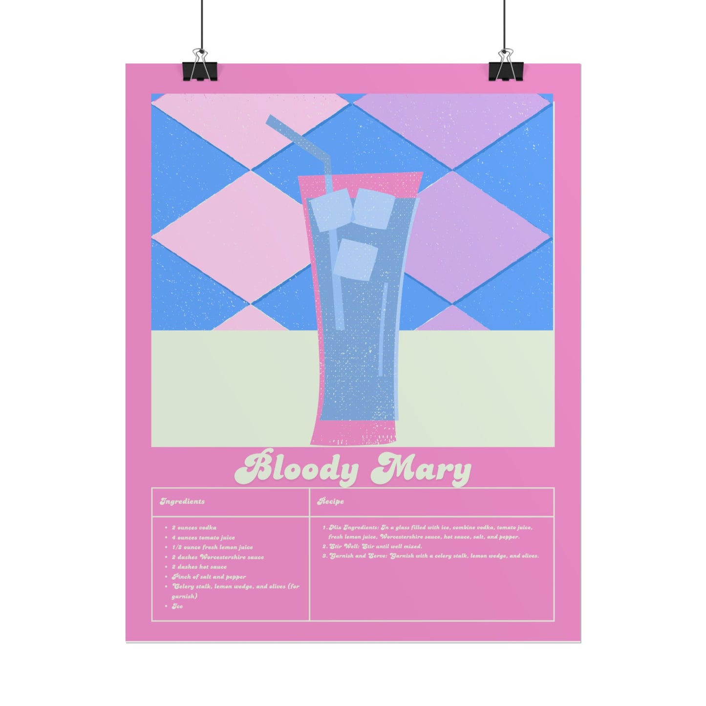 Bloody Mary Illustration Vertical Poster SMALL EU