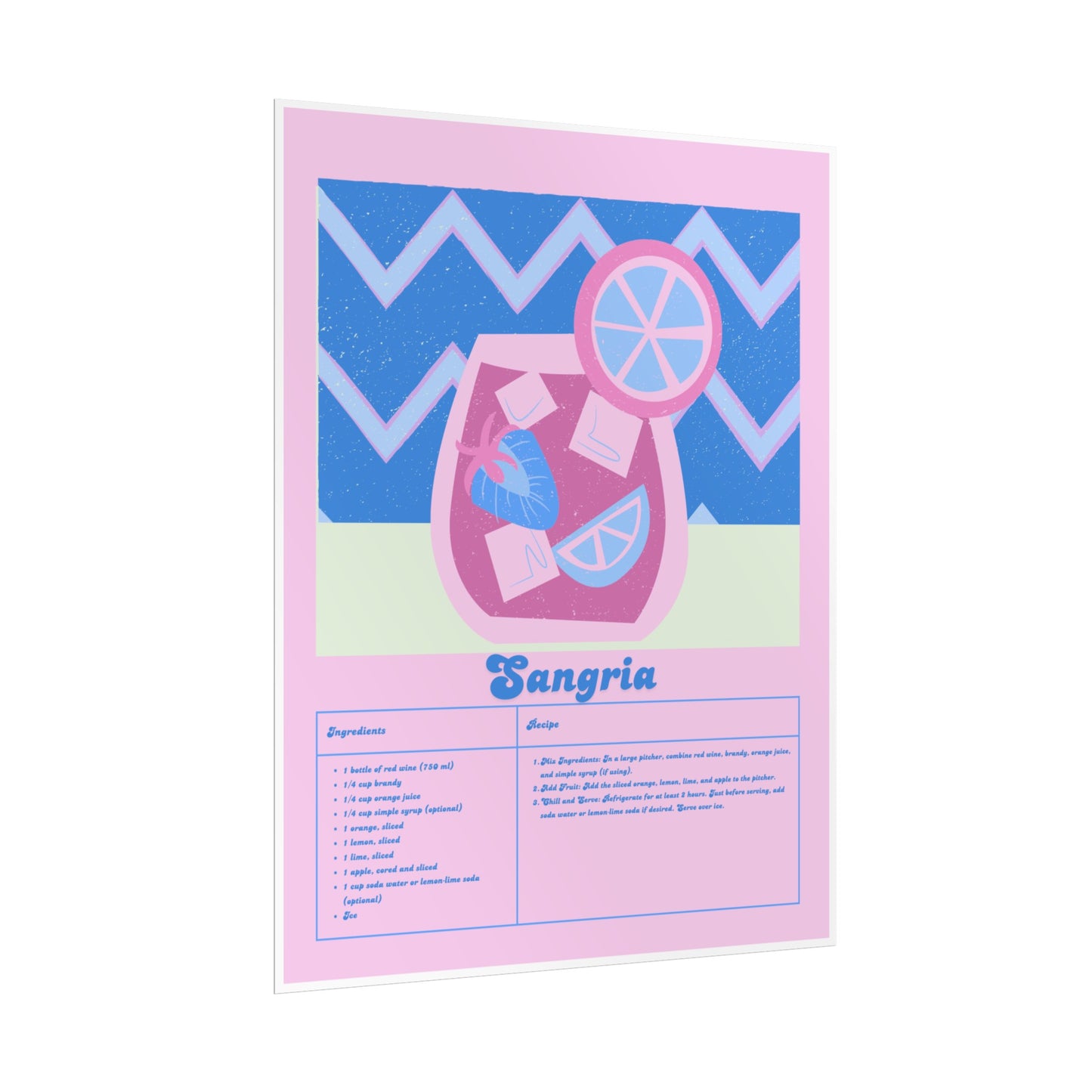 Sangria Illustration Vertical Poster SMALL EU