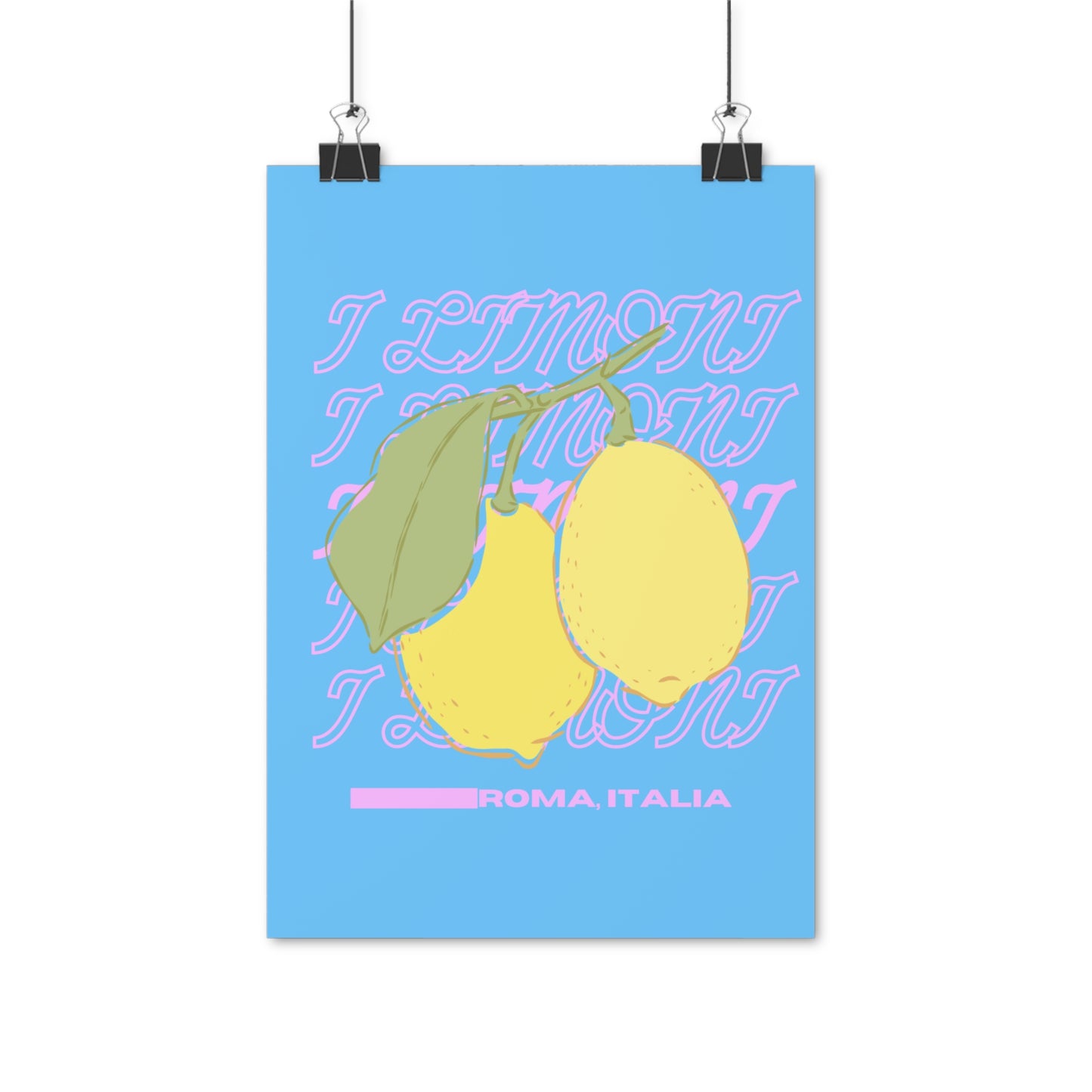 Lemons, Rome Italy Illustration Vertical Poster EU