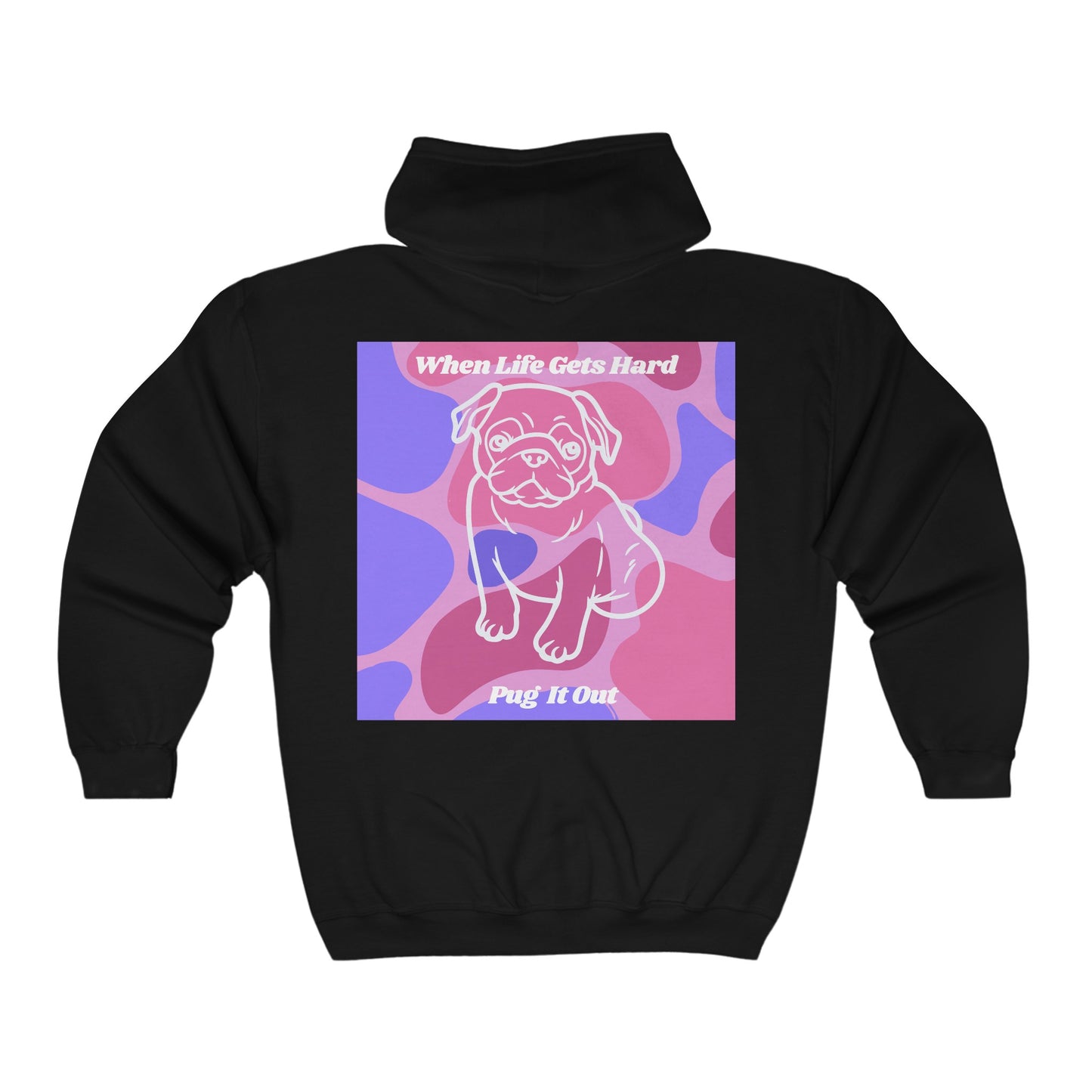 Charming Pug Unisex Heavy Blend™ Full Zip Hooded Sweatshirt EU