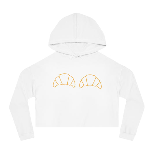 Itty Bitty Croissants Women’s Cropped Hooded Sweatshirt