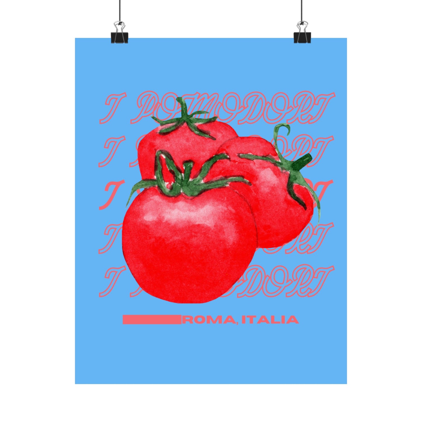 Tomatoes, Rome Italy Illustration Vertical Poster