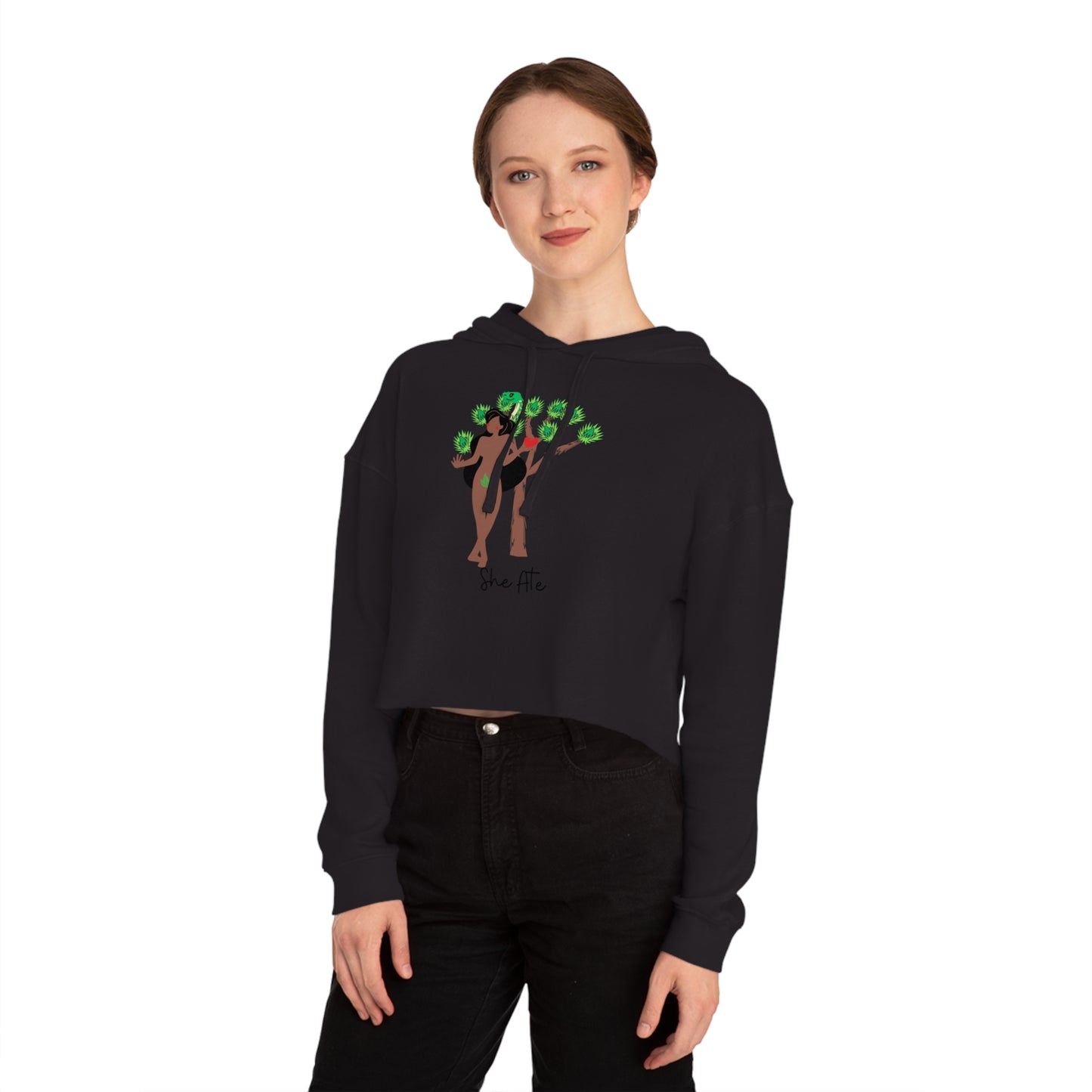 Eve She Ate Crop Hoodie