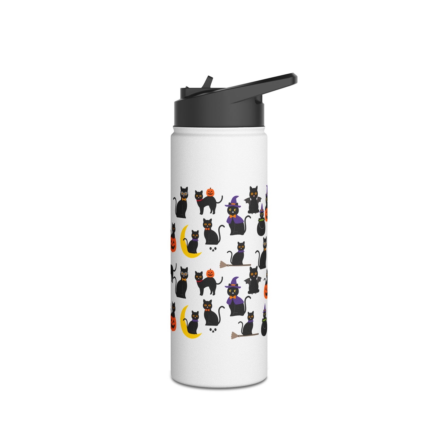 Halloween Cats Stainless Steel Water Bottle, Standard Lid