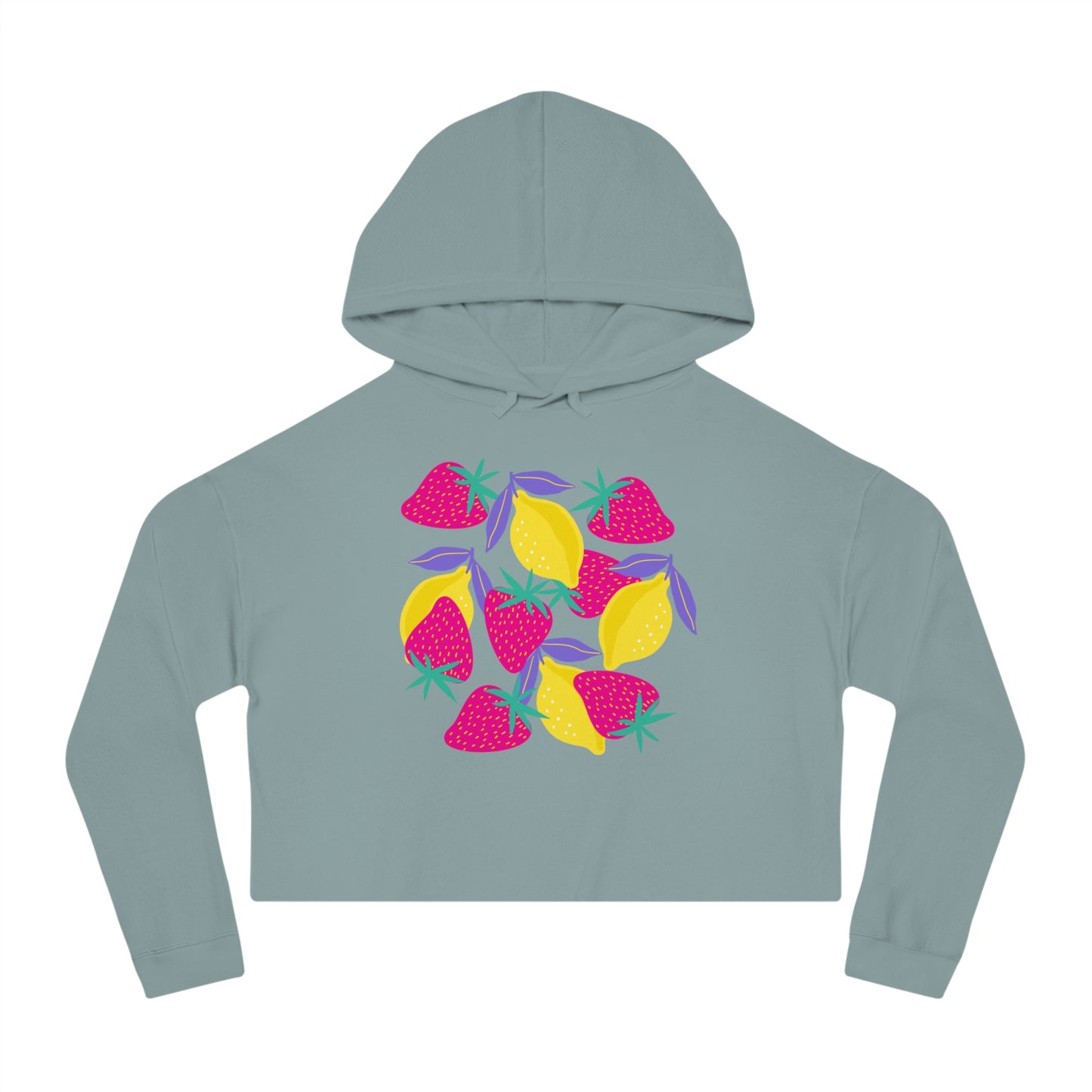 Lemons & Strawberries Crop Hoodie