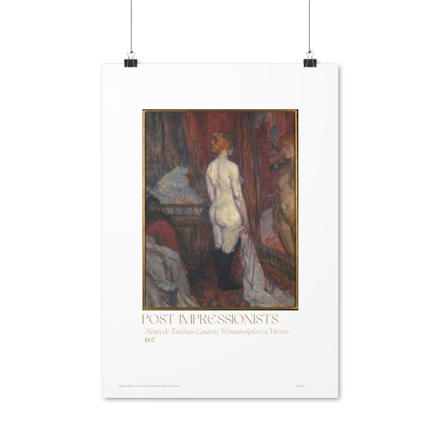 Henri de Toulouse-Lautrec, Woman before a Mirror 1897 Vertical Poster EU