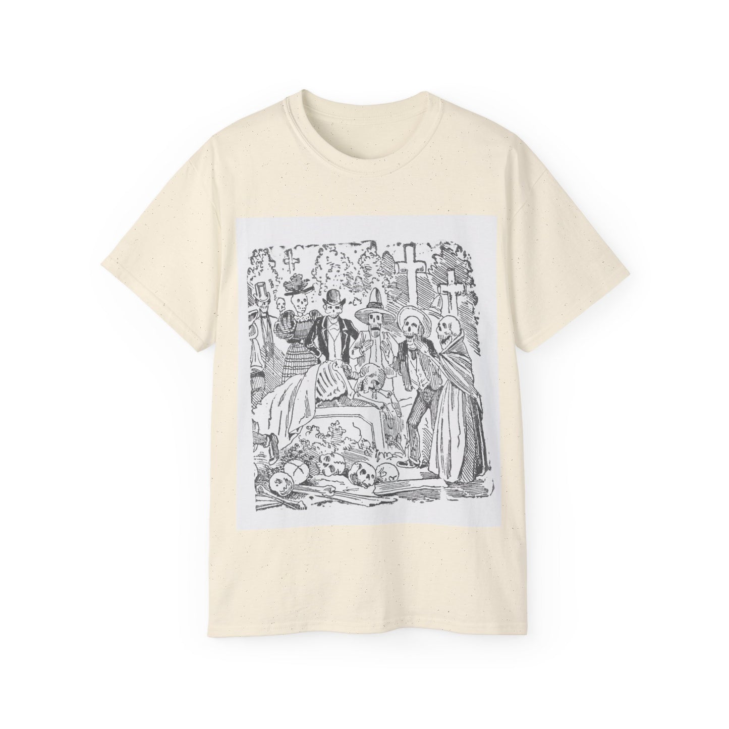 José Guadalupe Posada A Skeleton with a Sheet Crying in a Cemetery 1880-1910 Unisex Ultra Cotton Tee