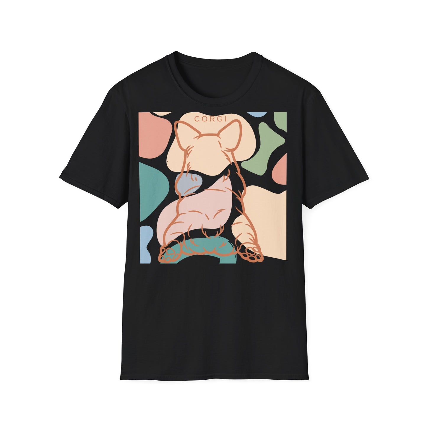 Bonita camiseta unisex de estilo suave con grupa de Corgi 