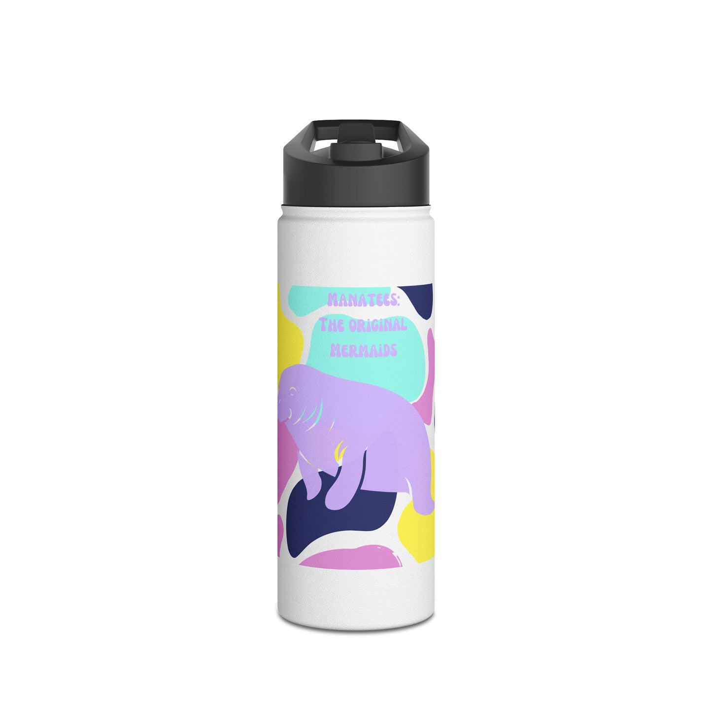 The Original Mermaid Manatee Stainless Steel Water Bottle, Standard Lid